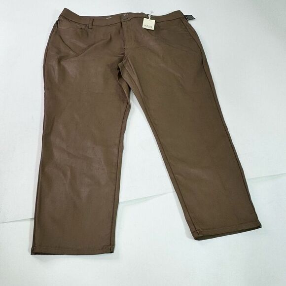 Ana A New Approach Pants Womens 24W Brown High-Rise Straight-Leg Clean Girl New - Picture 1 of 14
